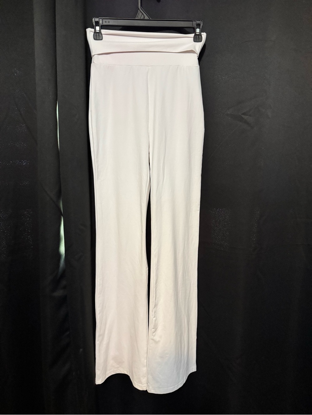 High-Waist White Stretch Palazzo Pants - Picture 2 of 3
